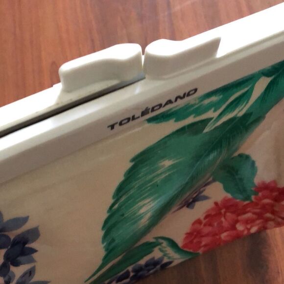 Vintage Toledano 80s large clutch purse. Floral. - Picture 8 of 12